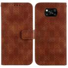 For Xiaomi Poco X3 NFC / X3 / X3 Pro Double 8-shaped Embossed Leather Phone Case(Brown) - 1