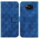 For Xiaomi Poco X3 NFC / X3 / X3 Pro Double 8-shaped Embossed Leather Phone Case(Blue) - 1