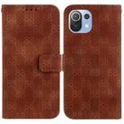 For Xiaomi Mi 11 Lite 4G/5G Double 8-shaped Embossed Leather Phone Case(Brown) - 1