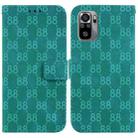 For Xiaomi Redmi Note 10 4G / Note 10S Double 8-shaped Embossed Leather Phone Case(Green) - 1