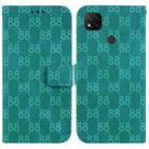 For Xiaomi Redmi 9C Double 8-shaped Embossed Leather Phone Case(Green) - 1