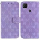 For Xiaomi Redmi 9C Double 8-shaped Embossed Leather Phone Case(Purple) - 1