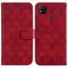 For Xiaomi Redmi 9C Double 8-shaped Embossed Leather Phone Case(Red) - 1