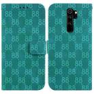 For Xiaomi Redmi Note 8 Pro Double 8-shaped Embossed Leather Phone Case(Green) - 1