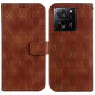 For Xiaomi 13T / 13T Pro / Redmi K60 Ultra Double 8-shaped Embossed Leather Phone Case(Brown) - 1