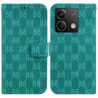 For Xiaomi Redmi Note 13 5G Double 8-shaped Embossed Leather Phone Case(Green) - 1