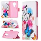 For Nokia 5.3 Colored Drawing Pattern Horizontal Flip Leather Case with Holder & Card Slots & Wallet(Butterfly) - 1