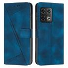 For OnePlus 10 Pro 5G Dream Triangle Leather Phone Case with Lanyard(Blue) - 1