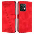 For OnePlus 10 Pro 5G Dream Triangle Leather Phone Case with Lanyard(Red) - 1