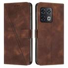 For OnePlus 10 Pro 5G Dream Triangle Leather Phone Case with Lanyard(Brown) - 1