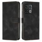 For OnePlus 10 Pro 5G Dream Triangle Leather Phone Case with Lanyard(Black) - 1
