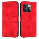 For OnePlus Ace Pro 5G / 10T 5G Dream Triangle Leather Phone Case with Lanyard(Red) - 1