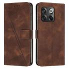 For OnePlus Ace Pro 5G / 10T 5G Dream Triangle Leather Phone Case with Lanyard(Brown) - 1