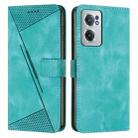 For OnePlus Nord CE 2 5G Dream Triangle Leather Phone Case with Lanyard(Green) - 1