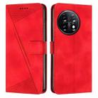 For OnePlus 11 Dream Triangle Leather Phone Case with Lanyard(Red) - 1