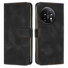 For OnePlus 11 Dream Triangle Leather Phone Case with Lanyard(Black) - 1