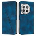 For OnePlus 12 Dream Triangle Leather Phone Case with Lanyard(Blue) - 1