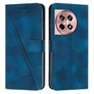 For OnePlus 12R / Ace 3 5G Dream Triangle Leather Phone Case with Lanyard(Blue) - 1