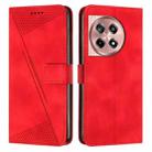 For OnePlus 12R / Ace 3 5G Dream Triangle Leather Phone Case with Lanyard(Red) - 1