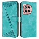 For OnePlus 12R / Ace 3 5G Dream Triangle Leather Phone Case with Lanyard(Green) - 1