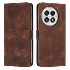 For OnePlus 13 Dream Triangle Leather Phone Case with Lanyard(Brown) - 1