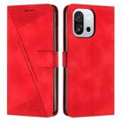 For OnePlus 13T Dream Triangle Leather Phone Case with Lanyard(Red) - 1