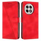 For OnePlus 13R Dream Triangle Leather Phone Case with Lanyard(Red) - 1