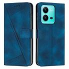 For vivo V25 Dream Triangle Leather Phone Case with Lanyard(Blue) - 1