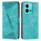 For vivo V25 Dream Triangle Leather Phone Case with Lanyard(Green) - 1