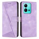 For vivo V25 Dream Triangle Leather Phone Case with Lanyard(Purple) - 1