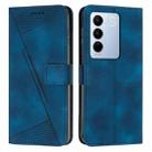 For vivo V27 / V27 Pro Dream Triangle Leather Phone Case with Lanyard(Blue) - 1