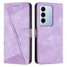 For vivo V27 / V27 Pro Dream Triangle Leather Phone Case with Lanyard(Purple) - 1