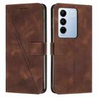 For vivo V27 / V27 Pro Dream Triangle Leather Phone Case with Lanyard(Brown) - 1