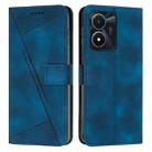 For vivo Y02s Dream Triangle Leather Phone Case with Lanyard(Blue) - 1