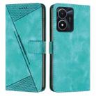 For vivo Y02s Dream Triangle Leather Phone Case with Lanyard(Green) - 1