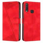 For vivo Y15 / Y17 Dream Triangle Leather Phone Case with Lanyard(Red) - 1