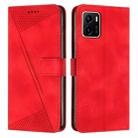 For vivo Y15a / Y15s Dream Triangle Leather Phone Case with Lanyard(Red) - 1