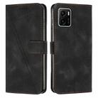 For vivo Y15a / Y15s Dream Triangle Leather Phone Case with Lanyard(Black) - 1