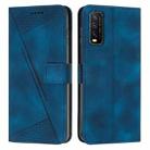 For vivo Y20 / Y20i Dream Triangle Leather Phone Case with Lanyard(Blue) - 1