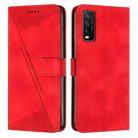 For vivo Y20 / Y20i Dream Triangle Leather Phone Case with Lanyard(Red) - 1