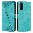 For vivo Y20 / Y20i Dream Triangle Leather Phone Case with Lanyard(Green) - 1