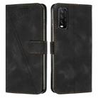 For vivo Y20 / Y20i Dream Triangle Leather Phone Case with Lanyard(Black) - 1
