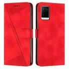 For vivo Y21 / Y21s / Y33s Dream Triangle Leather Phone Case with Lanyard(Red) - 1