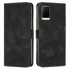 For vivo Y21 / Y21s / Y33s Dream Triangle Leather Phone Case with Lanyard(Black) - 1