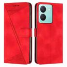 For vivo Y36 Dream Triangle Leather Phone Case with Lanyard(Red) - 1