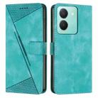 For vivo Y36 Dream Triangle Leather Phone Case with Lanyard(Green) - 1