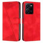 For vivo Y22 / Y22s / Y35 4G 2022 Dream Triangle Leather Phone Case with Lanyard(Red) - 1