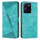For vivo Y22 / Y22s / Y35 4G 2022 Dream Triangle Leather Phone Case with Lanyard(Green) - 1