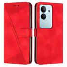 For vivo S17 / vivo S17 Pro Dream Triangle Leather Phone Case with Lanyard(Red) - 1