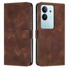 For vivo S17 / vivo S17 Pro Dream Triangle Leather Phone Case with Lanyard(Brown) - 1